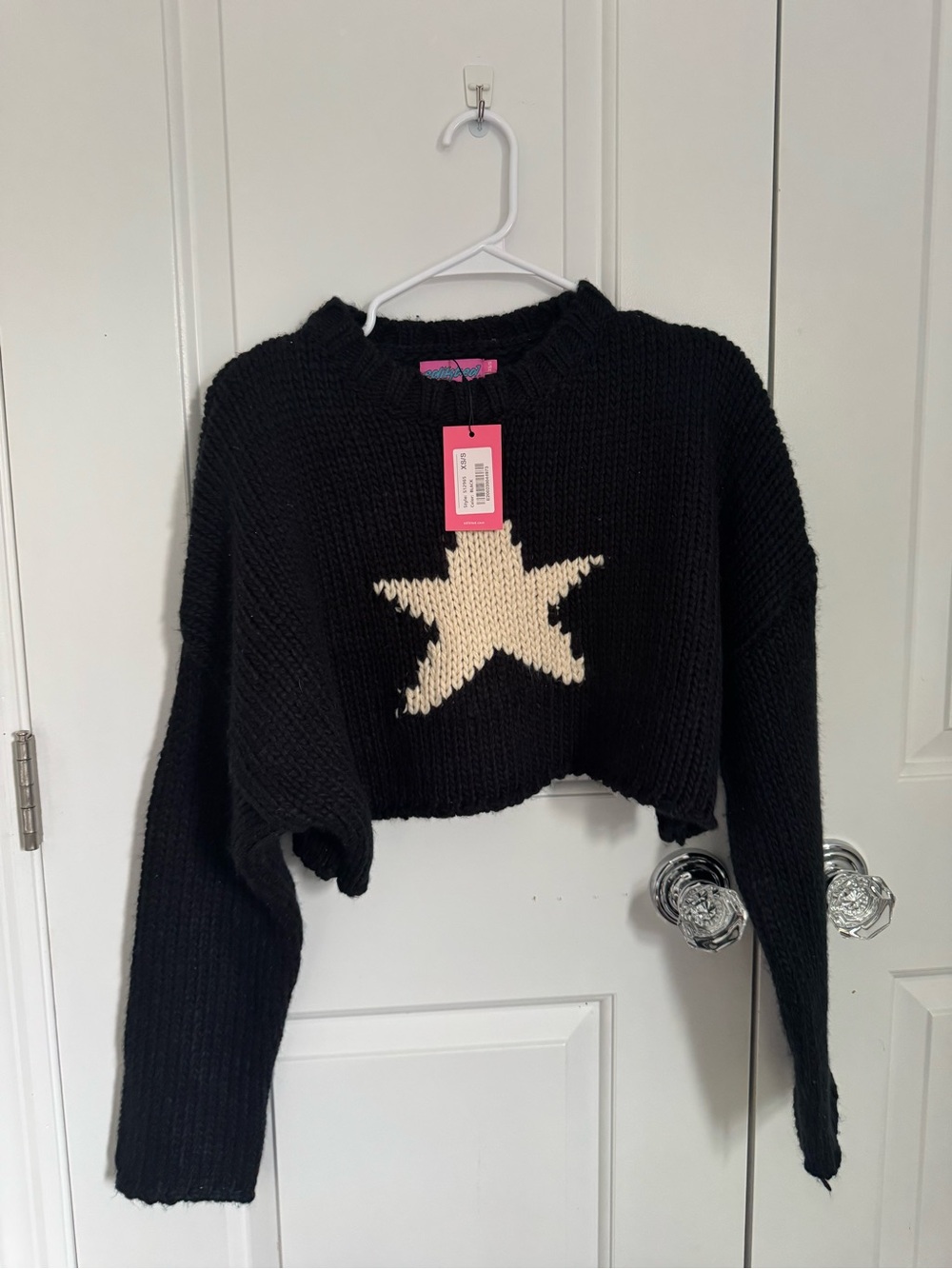 Edikted Black Sweater with Cream Star